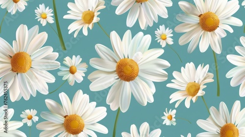 An illustration of daisies on a floral background in modern format