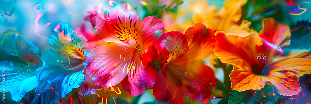 Bunte, leuchtende Blumen Komposition. Bunte, leuchtende Blumen Komposition.