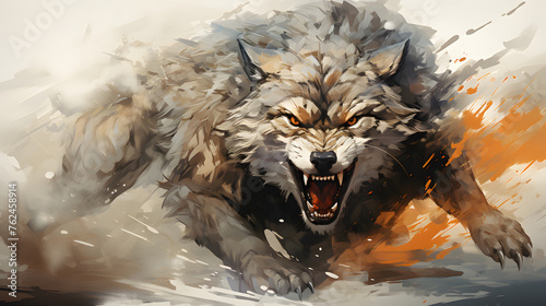 Werewolf Cartoon Watercolor