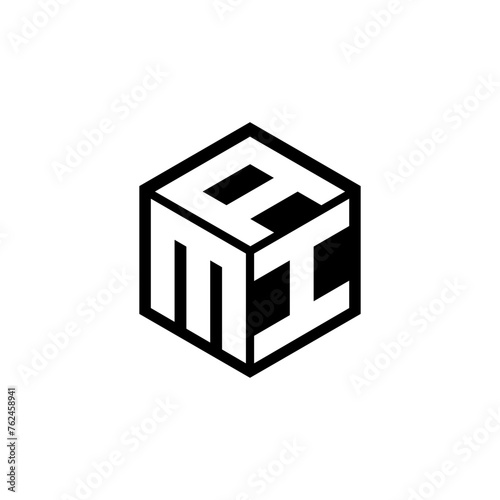 MIA letter logo design with white background in illustrator, cube logo, vector logo, modern alphabet font overlap style. calligraphy designs for logo, Poster, Invitation, etc.