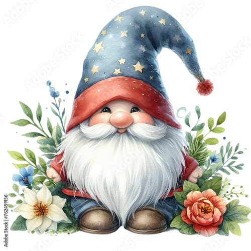 Cute Watercolor Gnome Fantasy Character PNG Clipart