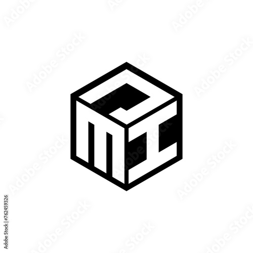 MIJ letter logo design with white background in illustrator, cube logo, vector logo, modern alphabet font overlap style. calligraphy designs for logo, Poster, Invitation, etc.