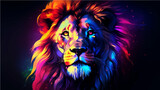 Lion illustration colorful head wallpaper hd / You can find other pictures using the keyword aibekimage
