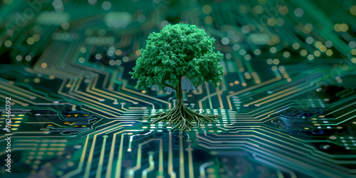 Green computing green technology green electronic circuit board © Ayesha