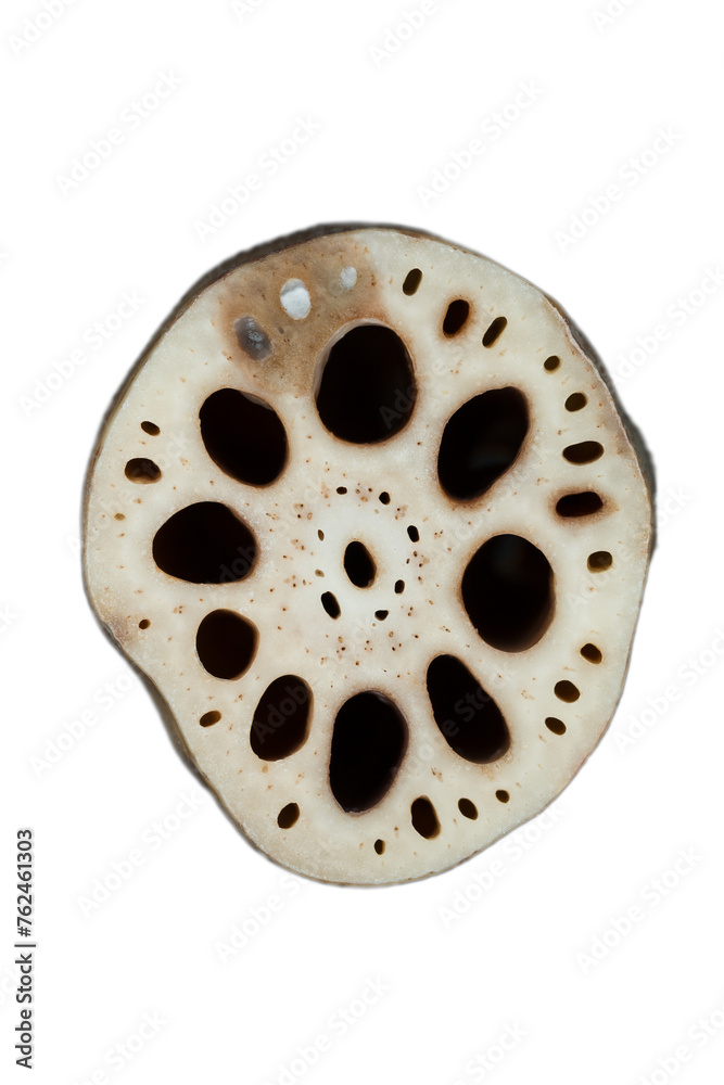 Piece of lotus root. Slices of lotus root isolated on transparent background