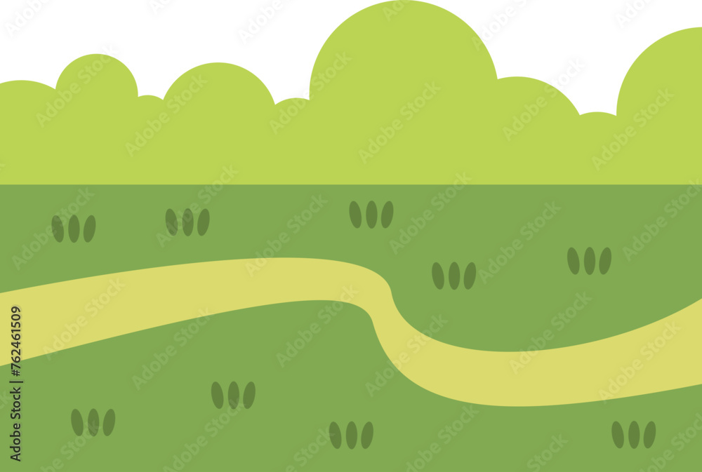 Fototapeta premium Green Field Illustration