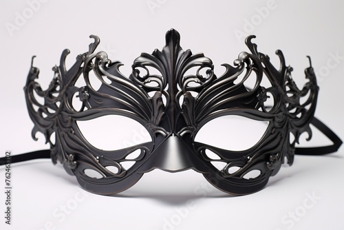 a black mask with ornate designs