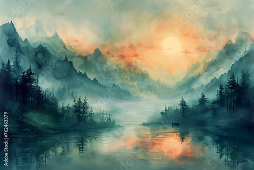Captivating Mystical Landscape with Mesmerizing Reflections and Ethereal Atmosphere