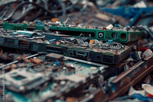 Intricate Maze of Discarded Electronic Circuitry: A Cautionary Tale of Technological Waste