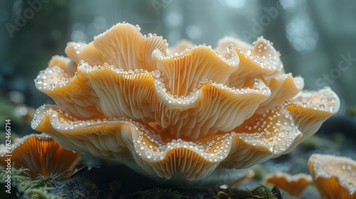 Close-Up of a Bunch of Orange Mushrooms © Denys