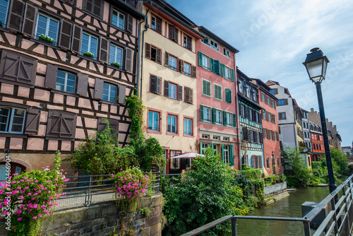 Colorful houses in the Petite France, a Little Venice district in Strasbourg, France photo