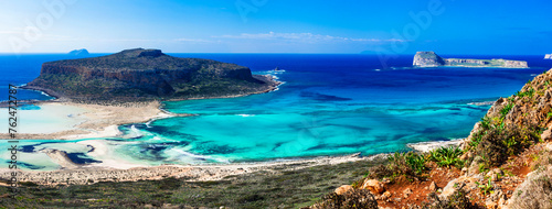 Greece summer holidays. Most beautiful places and beaches of Crete island - Balos bay ( Gramvousa)..
