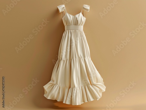 3D mockup of a versatile dress that can be worn for both casual and formal occasions