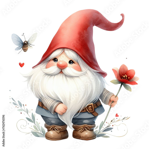 Cute Watercolor Gnome Fantasy Character PNG Clipart