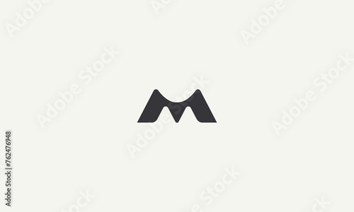 initial letter M simple monogram logo design vector illustration © anello