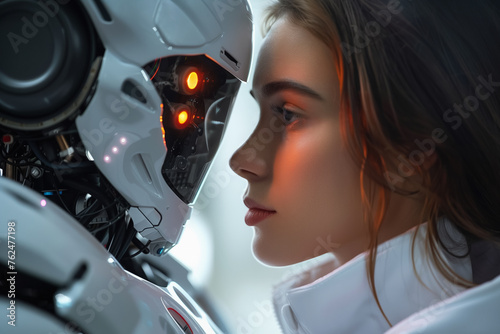 llustration of a woman and a robot