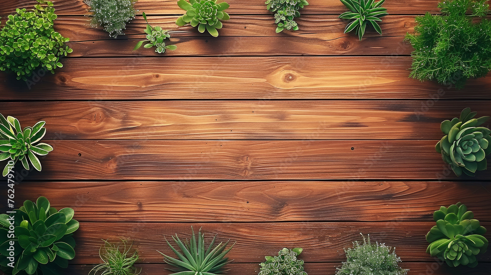 Succulents on wooden planks, a natural and rustic botanical display. Succulents on wooden planks, a natural and rustic botanical display.