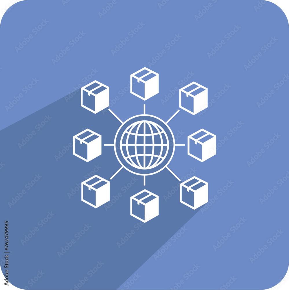 distribution network icon , delivery icon in trendy flat style isolated in background