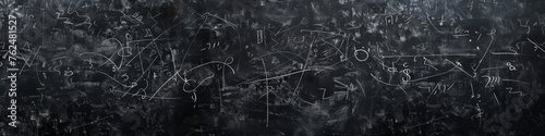A blackboard dense with calculus and geometry, reflecting the beauty of mathematical thought