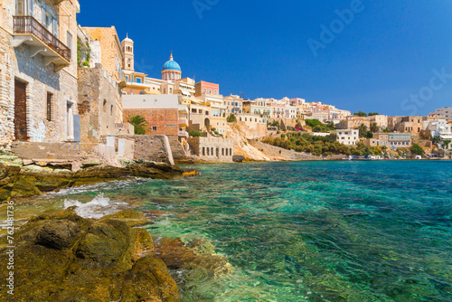 Fototapeta Naklejka Na Ścianę i Meble -  syros or siros island in greece summer tourist resort