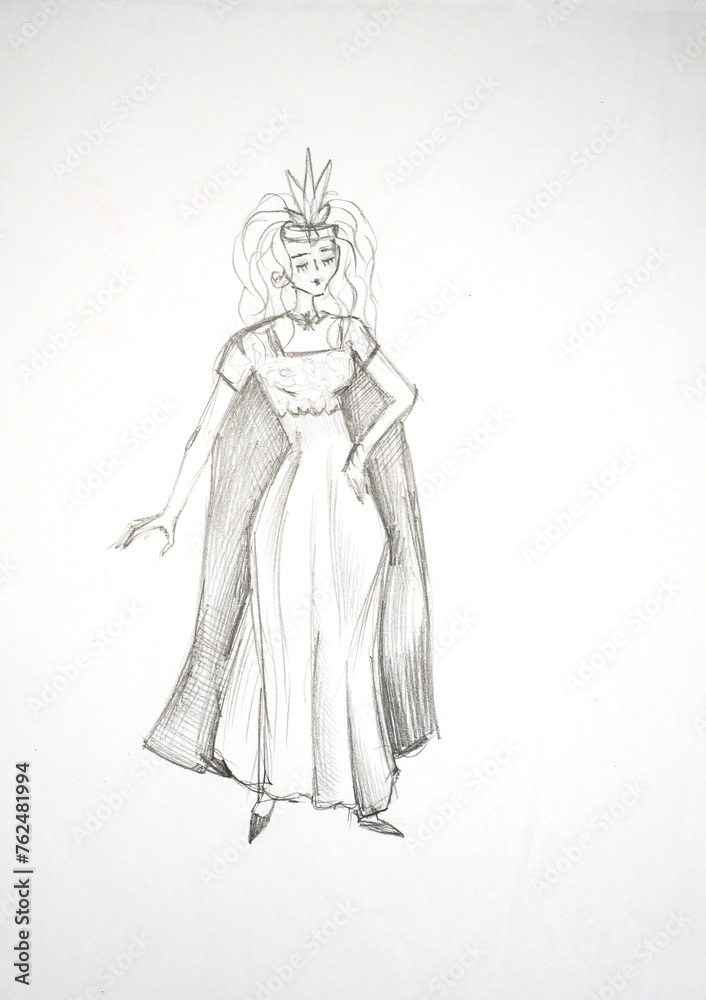 a sketch of the dress