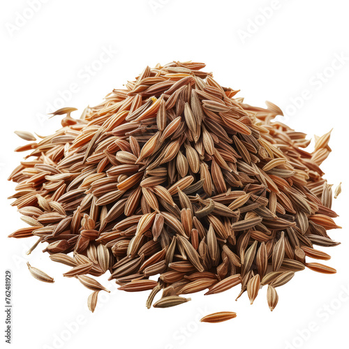 Heap of cumin isolated on transparent background With clipping path. cut out. 3d render photo