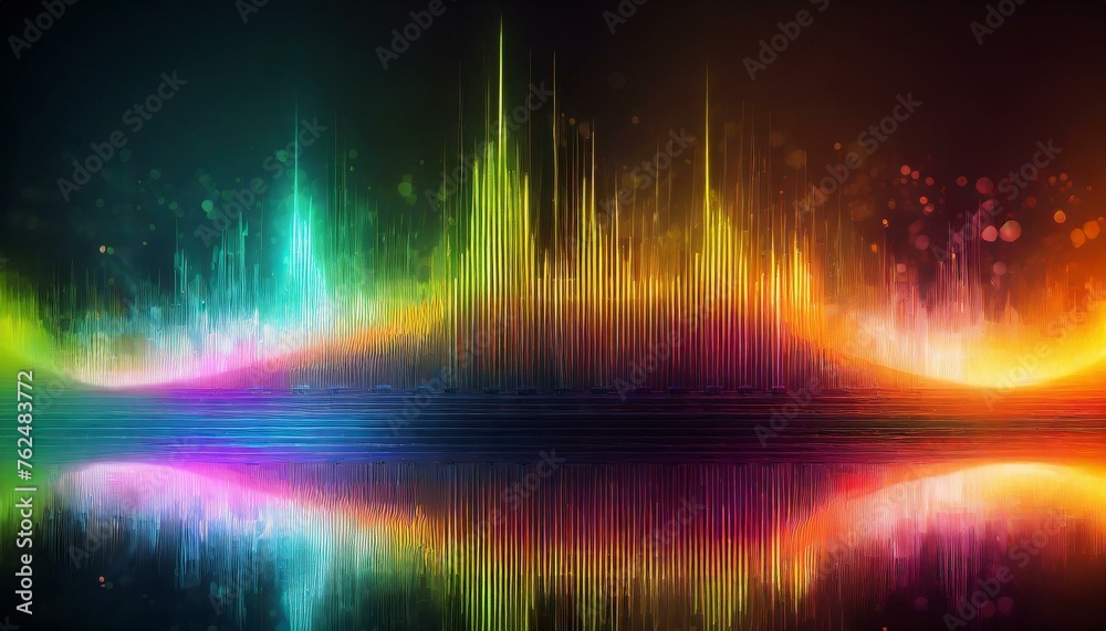  a bright colorful and horizontal sound wave