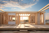 frame construction, wooden frame house, Wooden framework, building house, construction site,