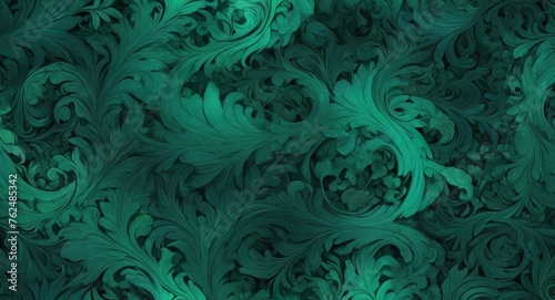 Floral seamless pattern. Green background wallpaper illustration