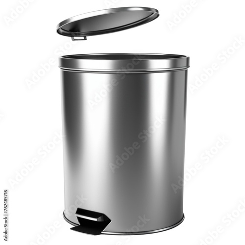 3d stainless steel pan with lid on Isolated transparent background png. generated with AI