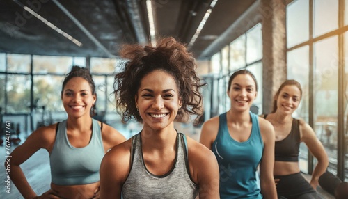 Fitness, laughing and friends at the gym for training, pilates class and happy for exercise at a club. Smile, sport in a group for a workout, cardio or yoga on a studio wall