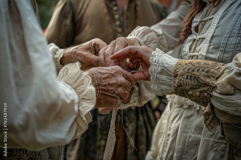 Authentic Period Dress: Close-Up on Historical Costume Details