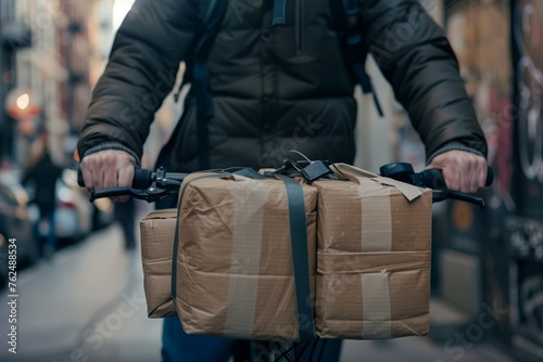 Eco-Friendly Package Delivery by Bike in City Streets