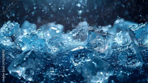 Splashes of ice on an elegant canvas.
