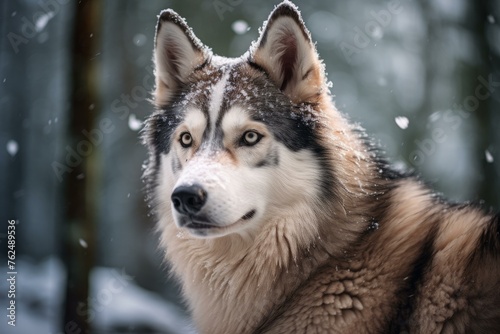 Loyal Siberian husky animal. Nature wolf. Generate Ai © juliars