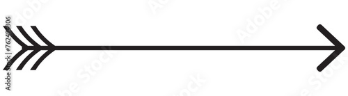 Long bow and arrow archery line art icon for games and websites