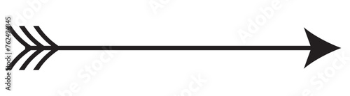 Long bow and arrow archery line art icon for games and websites