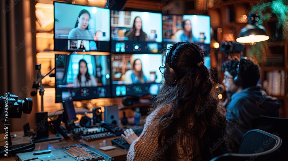 A content creation team producing sign language videos for deaf audiences