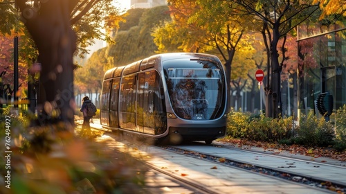 Autonomous electric buses in zero-emission public transport system photo