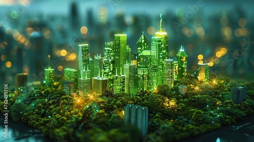 Urban planning holographic visualization for a green city