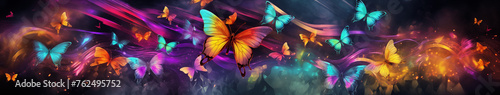 Swirling Nebula with Luminous Butterflies © heroimage.io
