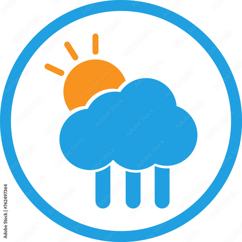 Blue cloud rain drops atmosphere cartoon image Vector Image Blue cloud rain drops atmosphere cartoon image Vector Image