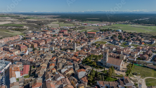 Panoramic aerial view of Cuellar, Segovia, Spain