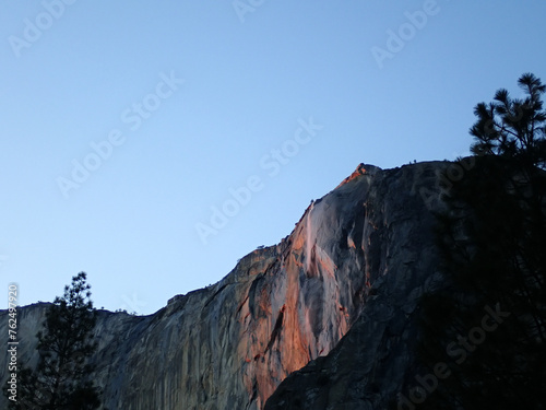 Horsetail Falls in the Yosemite winter