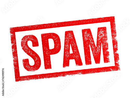 SPAM - unsolicited or unwanted electronic messages, typically sent in bulk, usually via email or other digital communication channels, text concept spam photo