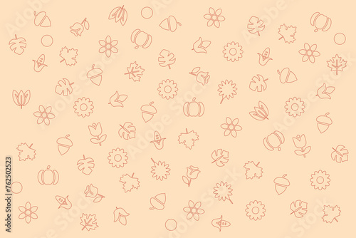 Background with flowers leaves cereals illustration