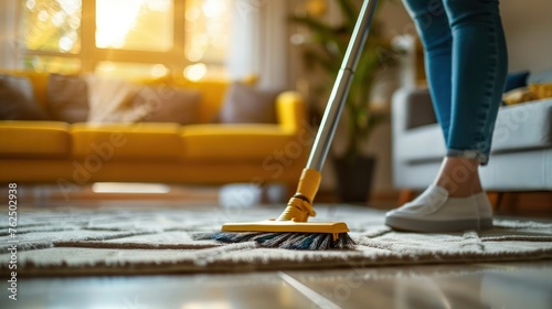 Wallpaper Mural Woman Cleaning Floor With Mop Torontodigital.ca
