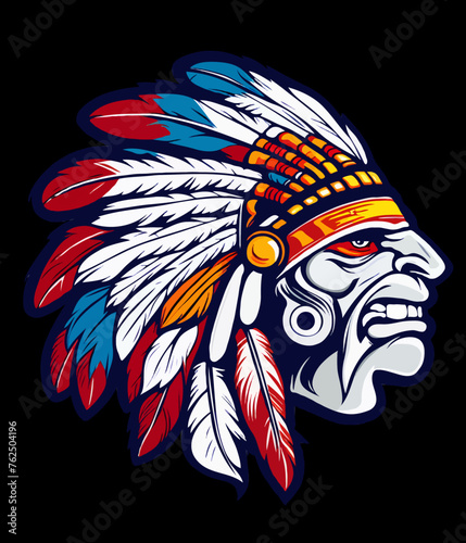 Wallpaper Mural Indian head mascot, transparent background. Torontodigital.ca