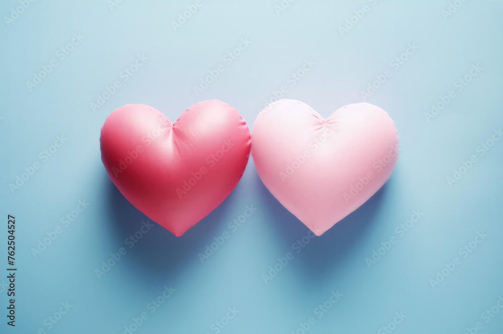 Two little subtle hearts, a greeting card for Valentine's Day