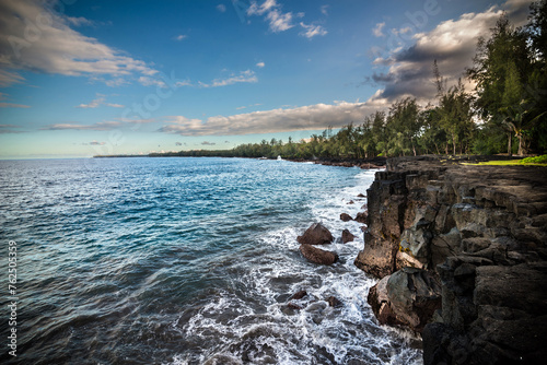 Sea cliffs off the Puna Trail near Hilo, Hawaii